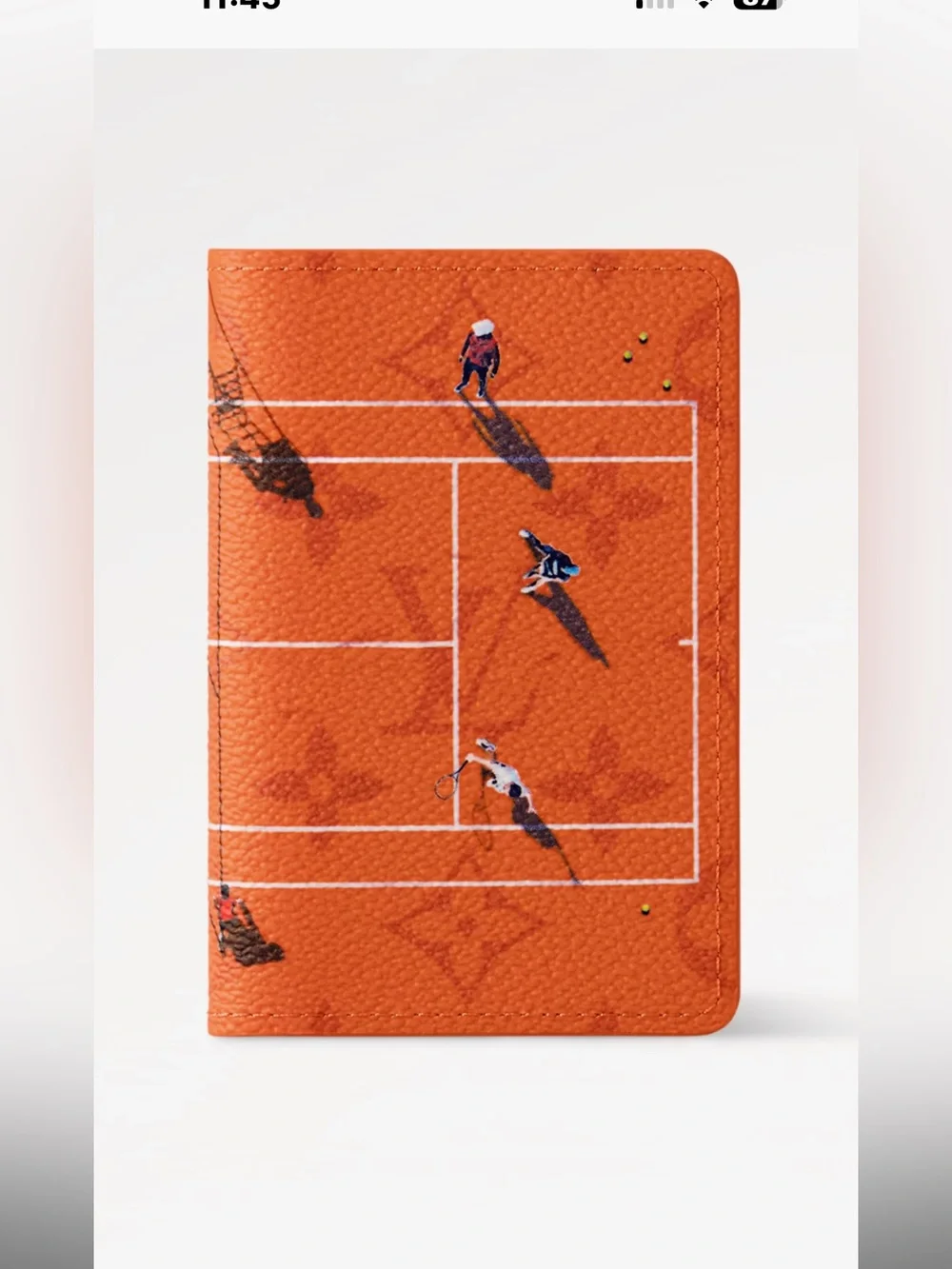 AUTHENTIC Louis Vuitton Orange Tennis Court Leather Wallet